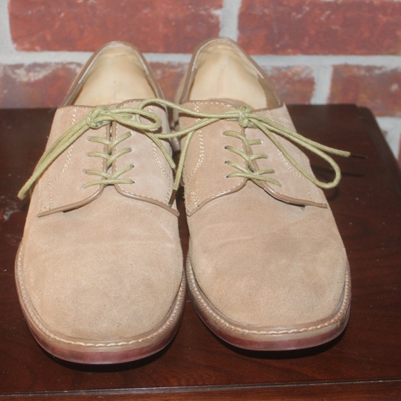 Bass Brockton Tan Suede Leather oxford shoes size 10.5M EUC - Picture 2 of 5